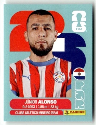 PAR8 Junior Alonso Paragwaj Base Naklejki FIFA World Cup 2026 Panini