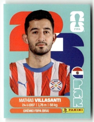 PAR9 Mathías Villasanti Paragwaj Base Naklejki FIFA World Cup 2026 Panini
