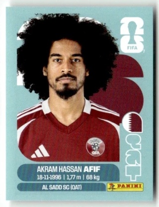QAT18 Akram Hassan Afif Katar Base Naklejki FIFA World Cup 2026 Panini