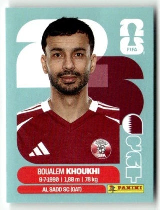 QAT6 Boualem Khoukhi Katar Base Naklejki FIFA World Cup 2026 Panini