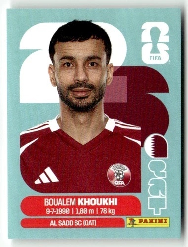 QAT6 Boualem Khoukhi Katar Base Naklejki FIFA World Cup 2026 Panini