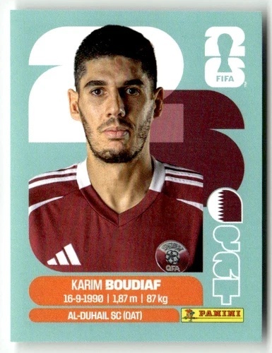 QAT10 Karim Boudiaf Katar Base Naklejki FIFA World Cup 2026 Panini