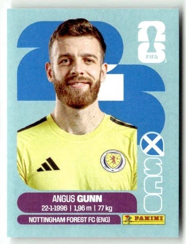SCO2 Angus Gunn Szkocja Base Naklejki FIFA World Cup 2026 Panini