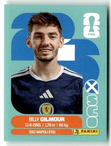 SCO12 Billy Gilmour Szkocja Base Naklejki FIFA World Cup 2026 Panini