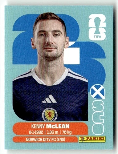 SCO16 Kenny McLean Szkocja Base Naklejki FIFA World Cup 2026 Panini