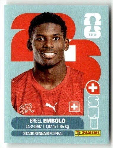 SUI17 Breel Embolo Szwajcaria Base Naklejki FIFA World Cup 2026 Panini