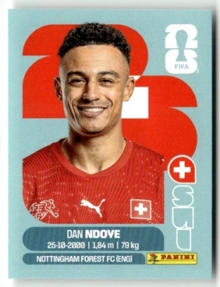 SUI19 Dan Ndoye Szwajcaria Base Naklejki FIFA World Cup 2026 Panini