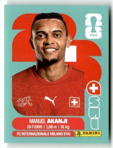 SUI4 Manuel Akanji Szwajcaria Base Naklejki FIFA World Cup 2026 Panini