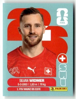 SUI8 Silvan Widmer Szwajcaria Base Naklejki FIFA World Cup 2026 Panini