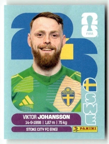 SWE2 Victor Johansson Szwecja Base Naklejki FIFA World Cup 2026 Panini