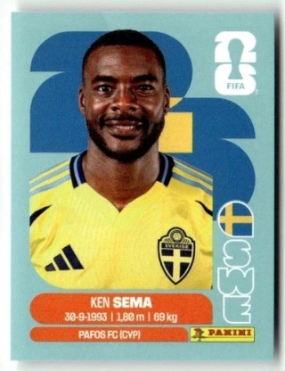 SWE15 Ken Sema Szwecja Base Naklejki FIFA World Cup 2026 Panini