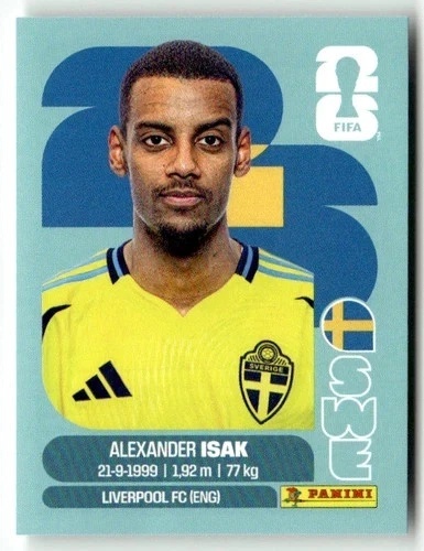 SWE19 Alexander Isak Szwecja Base Naklejki FIFA World Cup 2026 Panini