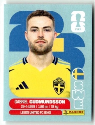 SWE4 Gabriel Gudmundsson Szwecja Base Naklejki FIFA World Cup 2026 Panini
