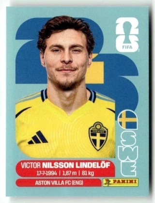 SWE6 Victor Nilsson Lindelöf Szwecja Base Naklejki FIFA World Cup 2026 Panini