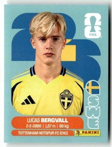 SWE8 Lucas Bergvall Szwecja Base Naklejki FIFA World Cup 2026 Panini