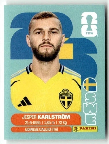 SWE10 Jesper Karlström Szwecja Base Naklejki FIFA World Cup 2026 Panini