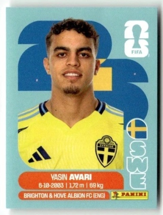 SWE11 Yasin Ayari Szwecja Base Naklejki FIFA World Cup 2026 Panini