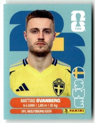 SWE12 Mattias Svanberg Szwecja Base Naklejki FIFA World Cup 2026 Panini