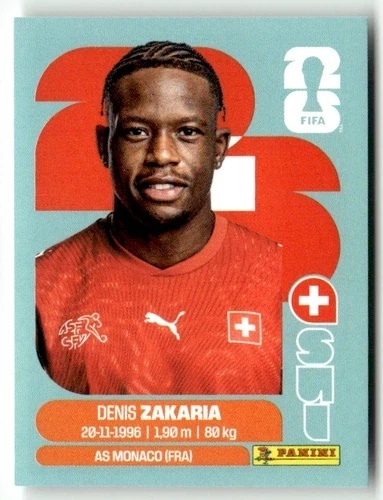 SUI10 Denis Zakaria Szwajcaria Base Naklejki FIFA World Cup 2026 Panini