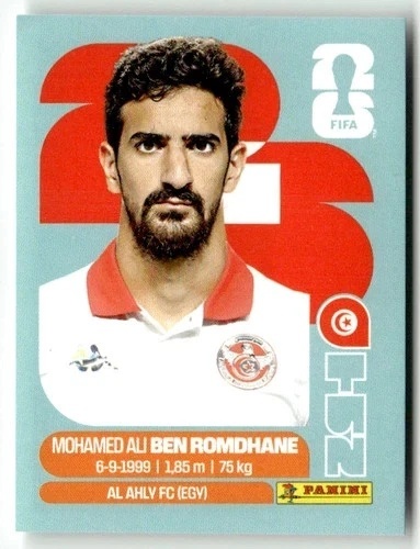 TUN12 Mohamed Ali Ben Romdhane Tunezja Base Naklejki FIFA World Cup 2026 Panini