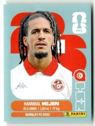 TUN14 Hannibal Mejbri Tunezja Base Naklejki FIFA World Cup 2026 Panini