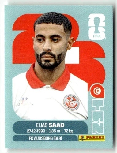 TUN16 Elias Saad Tunezja Base Naklejki FIFA World Cup 2026 Panini