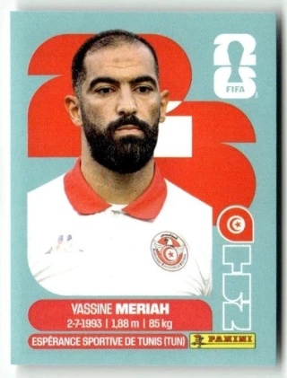 TUN6 Yassine Meriah Tunezja Base Naklejki FIFA World Cup 2026 Panini