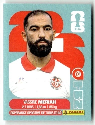 TUN6 Yassine Meriah Tunezja Base Naklejki FIFA World Cup 2026 Panini