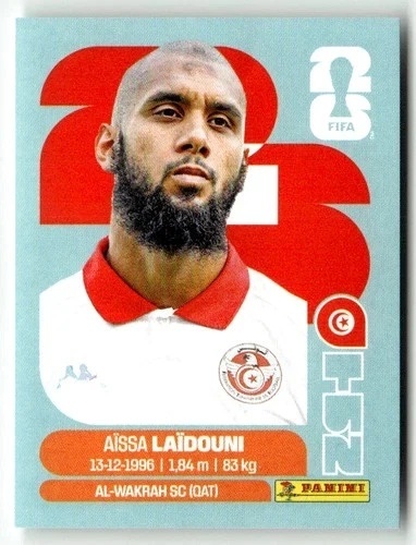 TUN10 Aissa Laidouni Tunezja Base Naklejki FIFA World Cup 2026 Panini