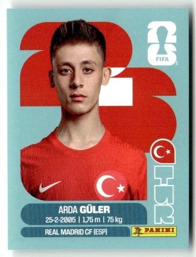 TUR14 Arda Guler Turcja Base Naklejki FIFA World Cup 2026 Panini