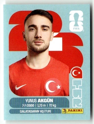 TUR16 Yunus Akgun Turcja Base Naklejki FIFA World Cup 2026 Panini
