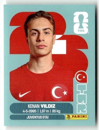 TUR20 Kenan Yildiz Turcja Base Naklejki FIFA World Cup 2026 Panini