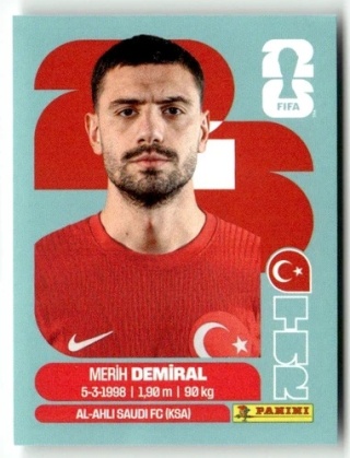 TUR7 Merih Demiral Turcja Base Naklejki FIFA World Cup 2026 Panini