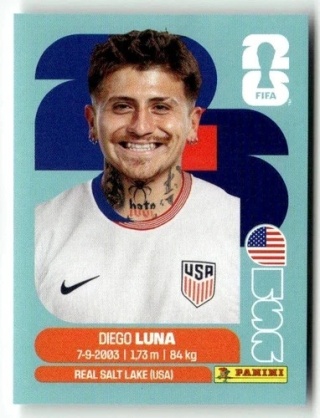 USA14 Diego Luna USA Base Naklejki FIFA World Cup 2026 Panini