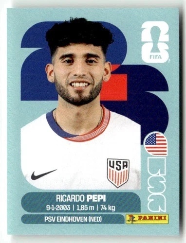 USA18 Ricardo Pepi USA Base Naklejki FIFA World Cup 2026 Panini