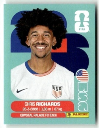 USA3 Chris Richards USA Base Naklejki FIFA World Cup 2026 Panini