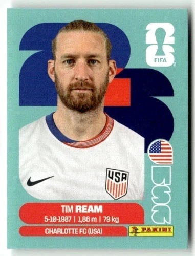 USA4 Tim Ream USA Base Naklejki FIFA World Cup 2026 Panini