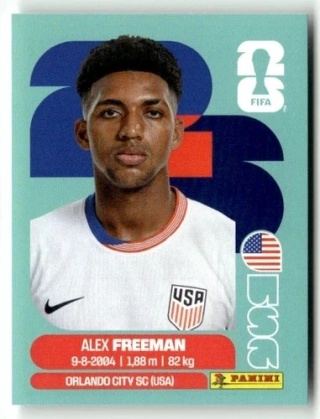 USA6 Alex Freeman USA Base Naklejki FIFA World Cup 2026 Panini