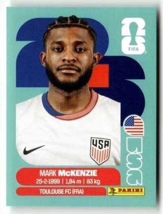 USA5 Mark McKenzie USA Base Naklejki FIFA World Cup 2026 Panini