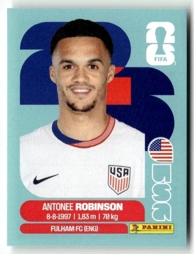 USA7 Antonee Robinson USA Base Naklejki FIFA World Cup 2026 Panini