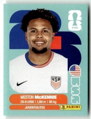USA10 Weston McKenny USA Base Naklejki FIFA World Cup 2026 Panini