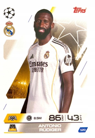 120 Antonio Rüdiger Real Madryt Base Match Attax 2025/26