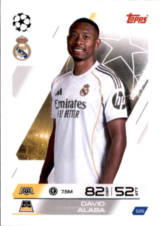126 David Alaba Real Madryt Base Match Attax 2025/26