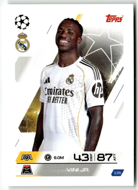 135 Vini Jr. Real Madryt Base Match Attax 2025/26