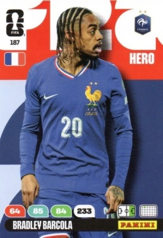 187 Bradley Barcola France Hero Panini FIFA World Cup 2026