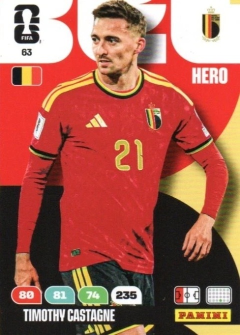 63 Timothy Castagne Belgium Hero Panini FIFA World Cup 2026