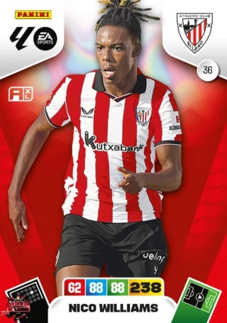 36 Nico Williams Athletic Club Base La Liga 2025/26 Panini