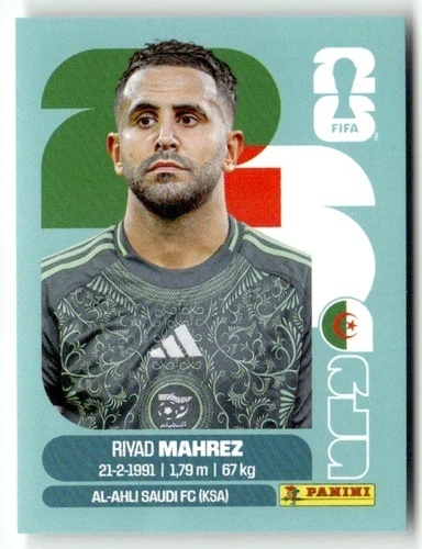 ALG15 Riyad Mahrez Algeria Base Naklejki FIFA World Cup 2026 Panini