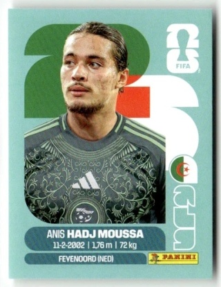 ALG17 Anis Hadj Moussa Algeria Base Naklejki FIFA World Cup 2026 Panini
