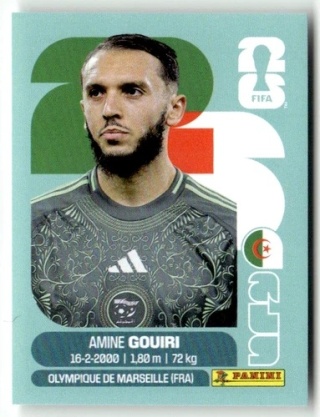 ALG18 Amine Gouiri Algeria Base Naklejki FIFA World Cup 2026 Panini